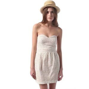 Pins & Needles Cream Pink Lace Strapless Minidress Cottagecore Coquette